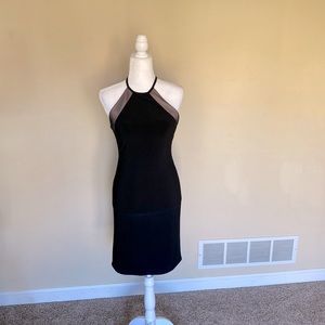 Morgan & Co. Black and Beige/Nude Color Halter Dress